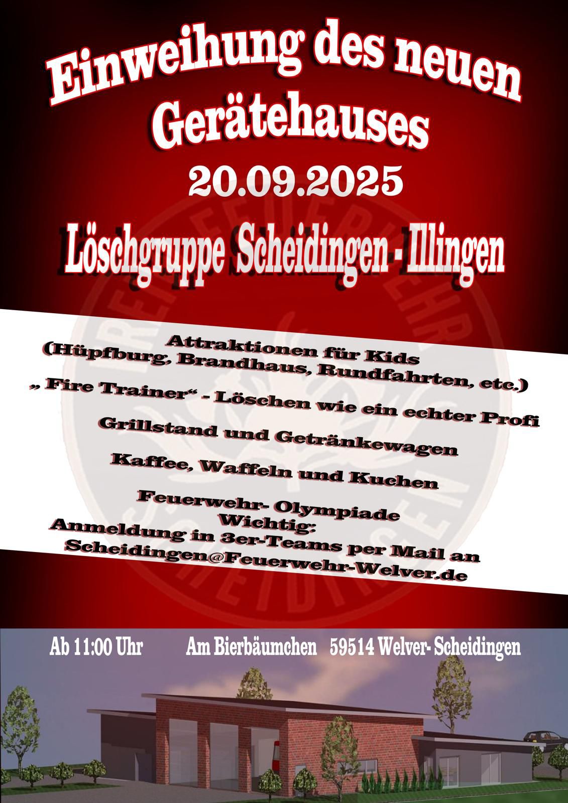 Veranstaltung am 20. SEPTEMBER: Einweihung neues Feuerwehrgerätehaus in Scheidingen 